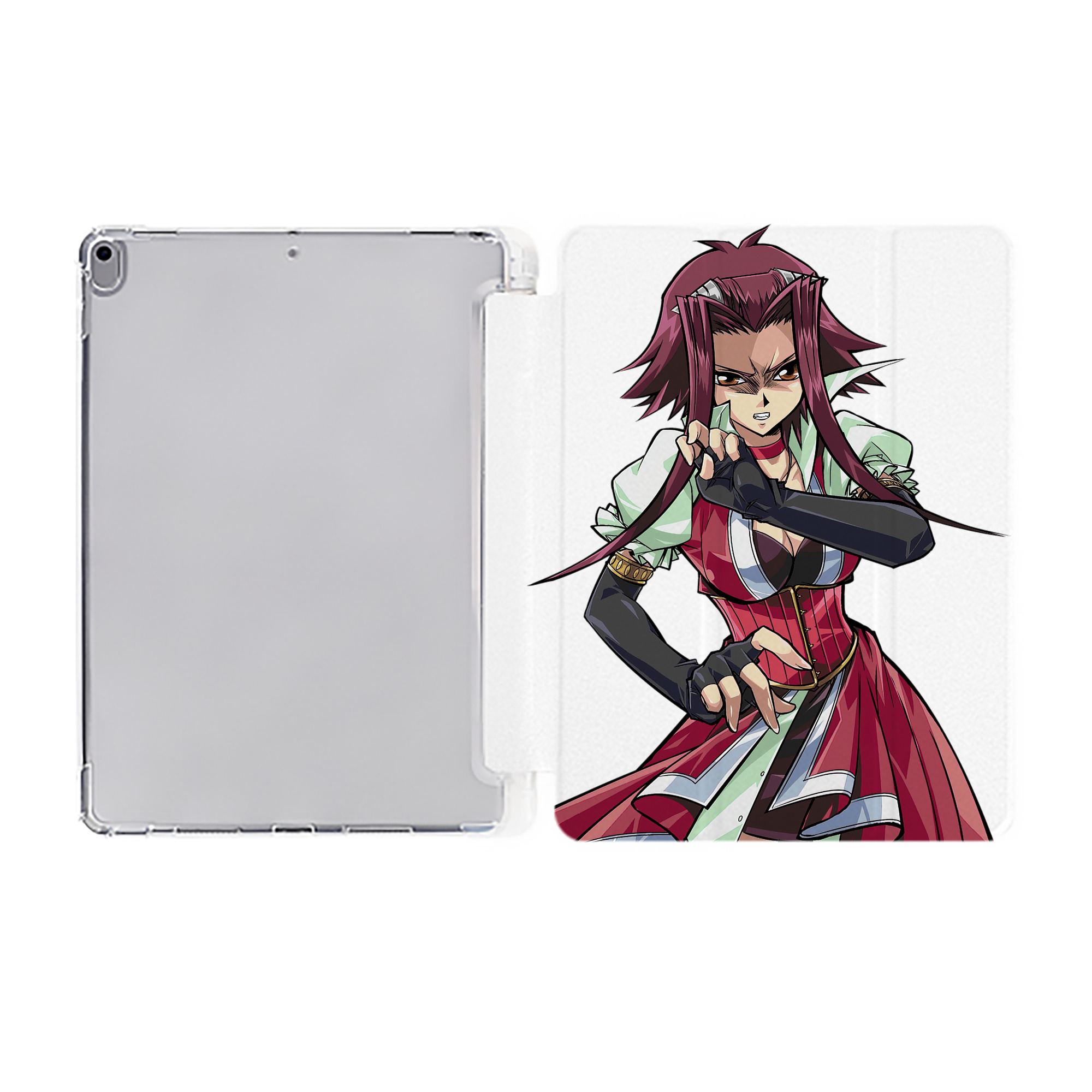 （画像用） 遊☆戯☆王 Yu-Gi-Oh! IPad ケース ペン収納付き 三つ折りスタンド PUレザー×シリコン 対応機種9.5/10.5/10.9インチ